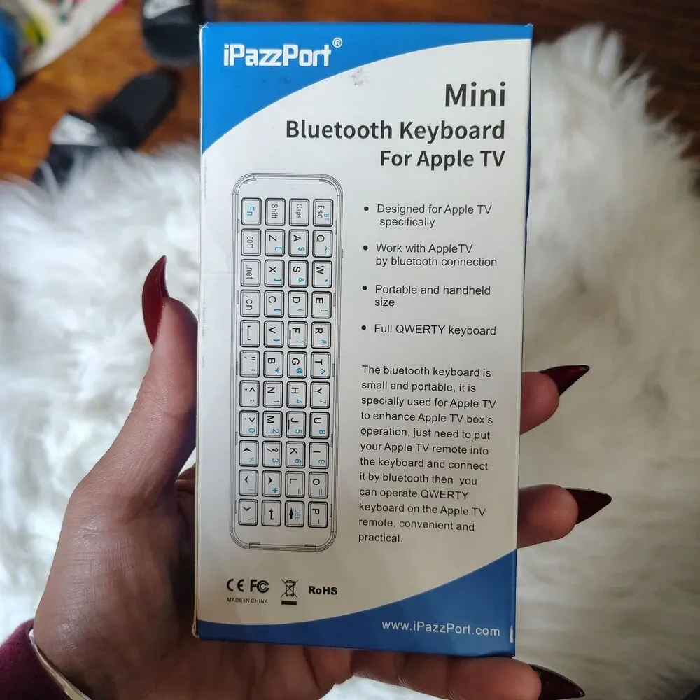 iPazzPort Mini Bluetooth Wireless Keyboard Remote For Android TV Apple TV/Rt1